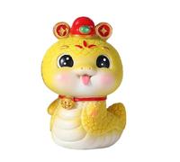 Chinese New Year Snake Figurine, Lucky New Year Sculpture, 2025 Chinese New Year Collectible Figurines for Luck and Wealth, Cartoon Spring Festival Statue