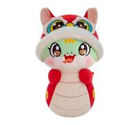 Chinese New Year Snake Plush Plush Snake Backpack Pendant with Dancing Lion Hat | Cute Keychain Mascot Festival Plush Toy for Bag Handbag Sound, 12 cm., Se référer au descriptif