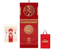 Chinese New Year Tear-Off Calendar 2026 Year of the Horse Fortune Character Art Wall Calendar Creative Home Decor Perpetual Thickened Almanac(X)