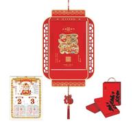 Chinese New Year Tear-Off Calendar 2026 Year of the Horse Fortune Character Art Wall Calendar Creative Home Decor Perpetual Thickened Almanac(R)