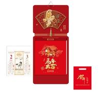Chinese New Year Tear-Off Calendar 2026 Year of the Horse Fortune Character Art Wall Calendar Creative Home Decor Perpetual Thickened Almanac(U)