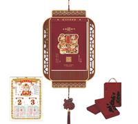 Chinese New Year Tear-Off Calendar 2026 Year of the Horse Fortune Character Art Wall Calendar Creative Home Decor Perpetual Thickened Almanac(Q)