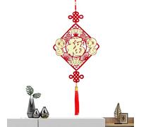 Chinese New Year Wall Decor - Red Knot Tassel Spring Festival Chinese New Year Fu Decorations - Good Luck Knot Wall Pendant, Big FU Character Spring Festival Home Decor