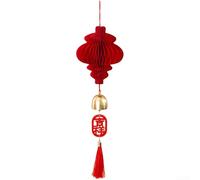 Chinese New Year Wind Chimes, 1-Piece Red Paper Pendant with 3D Hycomb Structure, Festive Home Dr for Year of the Horse, Handmade Multi-Layer Ornament for Indoor Spaces(A)
