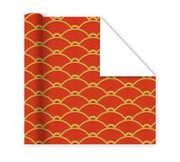 Chinese New Year Wrapping Paper Red and Gold Gift Wrap Paper Folded Flat Not Roll Spring Festival DIY Art Craft Packaging Sheets (Style 4)