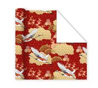 Chinese New Year Wrapping Paper Red and Gold Gift Wrap Paper Folded Flat Not Roll Spring Festival DIY Art Craft Packaging Sheets (Style 5)