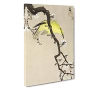 Chinese Oriole Bird on a Plum Blossom by Ohara Koson Painting Canvas Print | Gallery Wrapped 30mm Frame Wall Art | 30x20 inches | Ready to Hang | Asian Animals Picture | Living Room Lounge Office