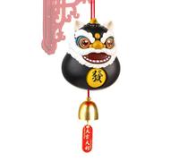chinese ornaments for new year tree, chinese ornament for lion dance, christmas ornament with bell chinese lion with bell editable blessing words traditional ornament for the new year