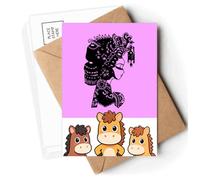 Chinese Outline Dowry Girl Process Postcards Envelopes Cards Mailing Year Horse