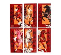 Chinese Packages - Thick Material Set in Rich Red, Cultural Money Presentation Holder, Paper Sleeves for Festive , Symbolic Artwork Details with Year Horse Motif Style