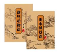 Chinese Painting Book - Painting Exercise Book - 2 Pieces Art Supplies for Teens Adults Beginners Men Women Boys Girls