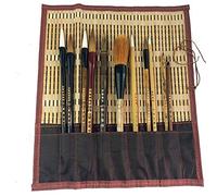 Chinese Painting Brush Chinese Calligraphy Brush Set Writing Brush for Professional Kanji Japanese Sumi Drawing + Brush Holder (11 PCS)