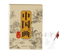 Chinese Painting Copying Album, Tracing Writing Practice Workbook, 11.42x8.27in Portable Beginner Sketchbook, Fun Art Supplies for Home, Studio, School, Calligraphy Learning