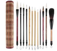 Chinese Painting Ink Brushes - 15 Piece Set, Traditional Script writing Brush Pen, Sheep Hair Writing Tool | Professional Artist Sumi-e Accessory Beginner Kanji Sketching Drawing Detail Illustration