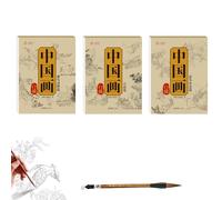 Chinese Painting Line Drawing Copybook, Chinese Painting Practice Paper For Beginners, Antique Scroll Blotting Paper, Traditional Landscape And Flower Painting Techniques (D+E+F)