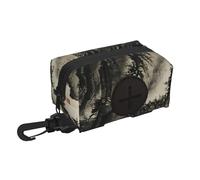 Chinese painting print Dog Poop Bag Holder for Leash Doggie Waste Bag Dispenser Soft Fabric Puppy Potty Carrier