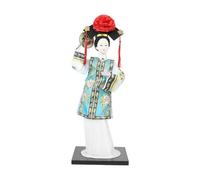 Chinese Palace Lady Figurine, Traditional Costume Doll, Resin Shelf Decor | Embroidered Robe, Delicate Face Detailing, Weighted Square Base for Bookshelves, Offices, Entryways, Restaurants & Collectors