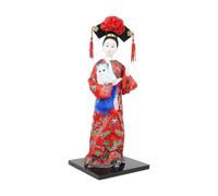 Chinese Palace Lady Figurine, Traditional Costume Doll, Resin Shelf Decor | Embroidered Robe, Delicate Face Detailing, Weighted Square Base for Bookshelves, Offices, Entryways, Restaurants & Collectors