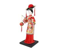 Chinese Palace Lady Figurine, Traditional Costume Doll, Resin Shelf Decor | Embroidered Robe, Delicate Face Detailing, Weighted Square Base for Bookshelves, Offices, Entryways, Restaurants & Collectors