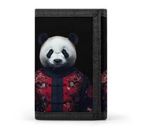 Chinese Panda Funny Trifold Wallet RFID Blocking Front Pocket Wallets with ID Window Gifts for Men Women