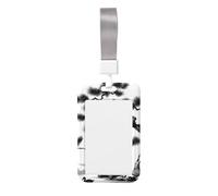 Chinese-Panda-Ink-Painting Abs Vertical Id Badge Holder, Name Badge with Clear Scanning Film