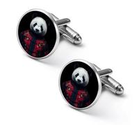 Chinese Panda Mens Classic Cufflinks Custom Shirt Cuff Links Jewelry Accessories for Business Wedding 0.7" 0.8"