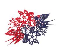 Chinese Paper Cut 2 Sets Flower Bird Hair Ornament | Handmade Paper, Traditional Retro Style, Lightweight Fit, Photo Booth Props, Chinese Costume Celebrations