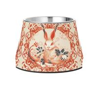 Chinese Paper Cutting Cute Rabbit Pet Bowl Non Slip Anti Skid Dog Bowls Stainless Steel Stackable Food Puppy Bowl Dishes