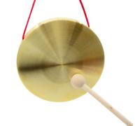 Chinese Percussion Instrument Copper Gong， Round Gong Instrument,Chinese Traditional Percussion Instrument Brass(10cm)