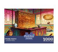 Chinese Pharmacy Jigsaw Puzzles Puzzle for Adults Kids. 1000 Pieces Traditional Tools Impossible Challenge Toy Educational Games Home Decoration for Adults& Kids Age 14 Years Up 38x26cm/1000pcs