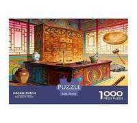 Chinese Pharmacy Jigsaw Puzzles Puzzle for Adults Kids. 1000 Pieces Traditional Tools Whimsical Challenge Toy Educational Game Home Decoration for Educational Games Gifts 70x50cm/1000pcs
