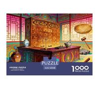 Chinese Pharmacy Jigsaw Puzzles Puzzle for Adults Kids. 1000 Pieces Traditional Tools Whimsical Challenge Toy Educational Games Home Decoration for Adults& Kids Age 14 Years Up 52x38cm/1000pcs