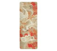 Chinese Phoenix Auspicious Clouds Red White yoga mat with carrying bag for gym printed, non slip, yoga mat towel non slip with bag tapete para ejercicio 71x26 inches