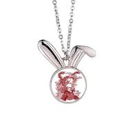 Chinese Phoenix Bird Animal Portrait Rabbit Necklace Pendant Bunny Animal Jewelry Gift