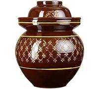 Chinese Porcelain Pickle Jar, Ceramic Fermentation Crock with Water Seal Airlock Lid, Stoneware Fermenter for Kimchi and Other Fermented Foods