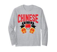 Chinese Pride Coat of Arms Flag for Men Women. Long Sleeve T-Shirt