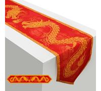 Chinese Print Table Runner, 13 Inch x 5.9 Feet Chinese Dragon Table Runner Asian Table Runner Chinese Table Decor for Spring Festival Party Kitchen Table Decoration