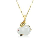 Chinese Rabbit Necklace, Jade Rabbit Moon Elf Necklace, 2023 New Year Lucky Rabbit Necklace, New Year Gift for Wife Mom Daughter