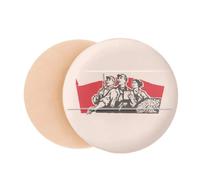 Chinese Red Education Flag Propaganda Air Cushion Makeup Foundation Sponge Powder Puff
