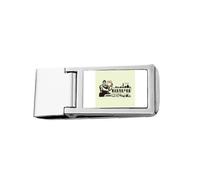 Chinese Red Education Propaganda Confrontation Slim Money Clip Stainless Holder Pocket Wallet