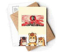 Chinese Red Education Propaganda Postcards Envelopes Cards Mailing Year Horse