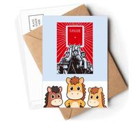 Chinese Red Education Propaganda Thoughts Postcards Envelopes Cards Mailing Year Horse
