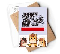 Chinese Red Educational Propaganda Fight Postcards Envelopes Cards Mailing Year Horse