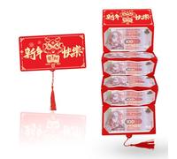 Chinese Red Envelope - 2024 Chinese New Year Lucky Money Hong Bao 2024 Year of The Dragon 6 Card Slots Lucky Money Pocket for Spring Festival Wealth Health Success Good Luck