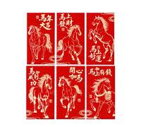 Chinese Red Envelope 2026 | 6 Pcs Silver Pouches Celebration Spring Festival | Chinese Red Pouches Year Of The Horse | For Family Friends Parents Colleagues Neighbors Grandparents Parents Parents