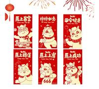 Chinese Red Envelope 2026 | 6 Pieces Festive Envelopes Money | Chinese Money Packs 2026, For Family, Friends, Neighbors, Grandparents, Parents, Children, Young, Adults