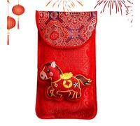 Chinese Red Envelope - Embroidery Design 2026 Lunar New Year Packet, Year of The Horse Red Envelopes 2026 for Spring Festival, Marriage, Engagement, Birthday, Wedding, Celebration, Holiday