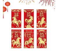 Chinese Red Envelope For The Year 2026 | 6 Pieces 2026 Envelopes For Spring Party | 2 Caixas Organizadoras Para Alimentos - For Family Lovers Friends Mom Dad Children