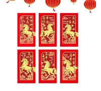Chinese Red Envelope for the Year 2026 | 6 Pieces Money Bag for Spring Party 2026, Hong Bao Decorations for the Lunar New Year, Para Casa De Banho Cozinha Despensa Laundry Garagem F