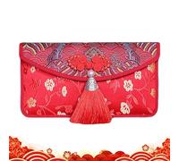 Chinese Red Envelope,Gold Foil Decorative Pouches - Fringed Gift Envelopes For Money | For Seniors Family Meetings Parties Birthday Spring Festival Invitations Evening Meeting